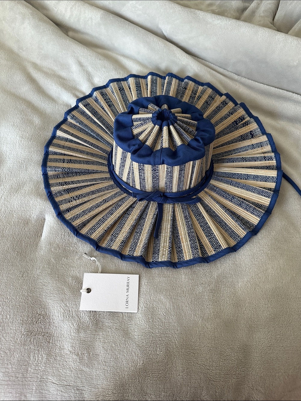 Lorna Murray Kids Blue & Natural Straw Sun Hat